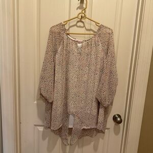 Molly & Isadora Brand Women's colorful Top, Sheer, Size 2XL